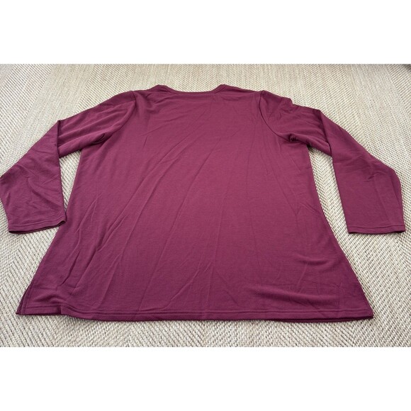 Quacker Factory Womens Tunic Top Size XL Maroon Embellished Long Sleeve - Picture 5 of 5